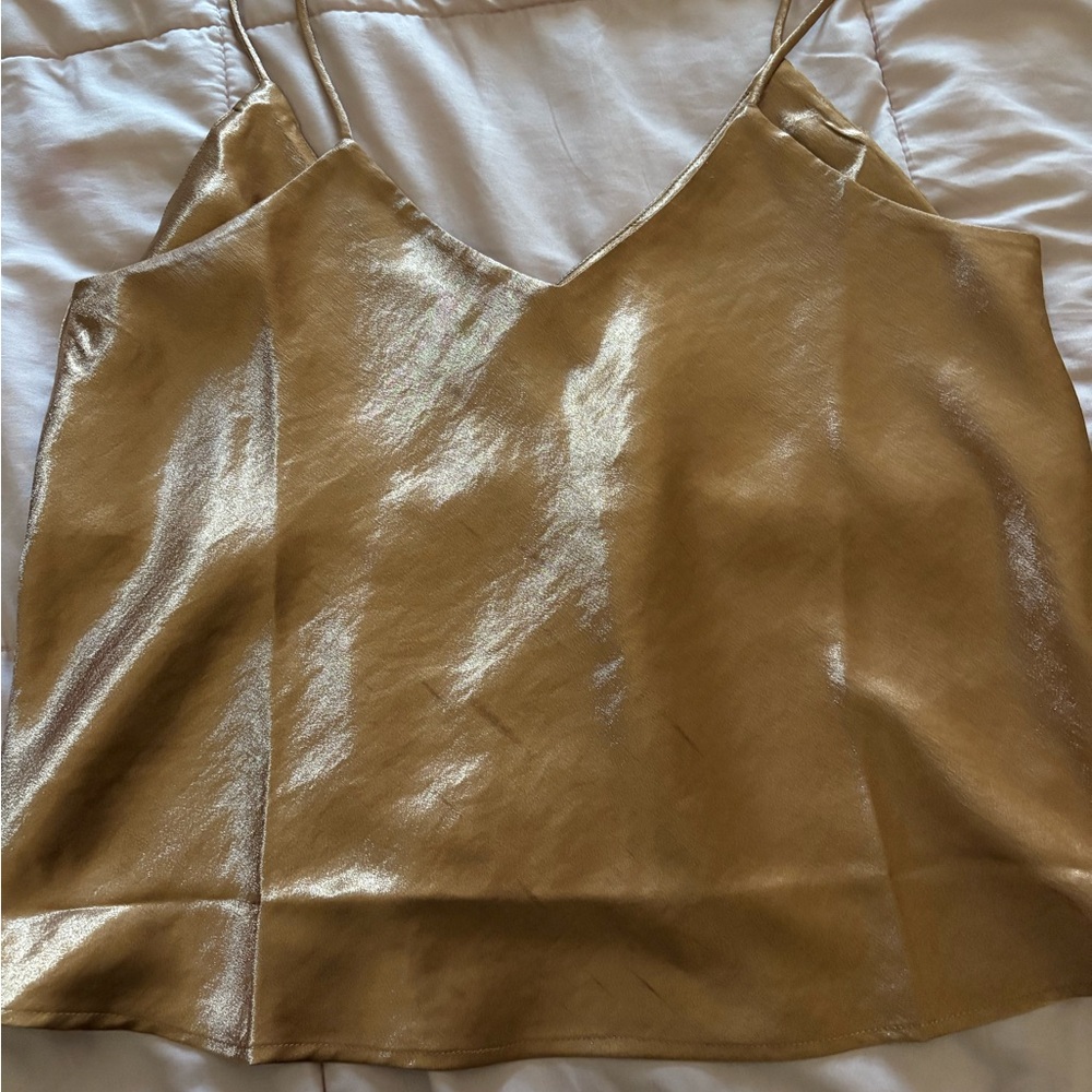 Double Zero Gold Satin Crop Top